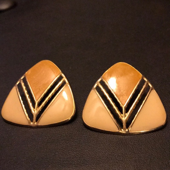 Vintage Orange Earrings - Picture 2 of 3